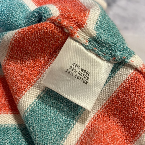 St. John Sport by Marie Gray knit sleeveless v neck striped sweater - Picture 6 of 7